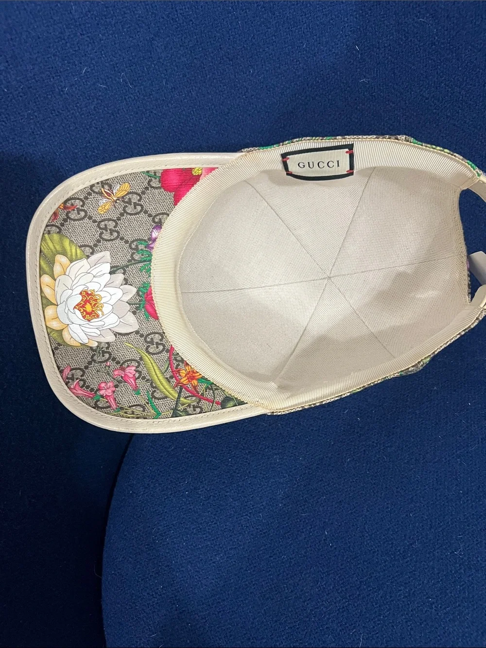 Gucci Multicolor Floral GG Canvas Baseball Cap with Cream Trim